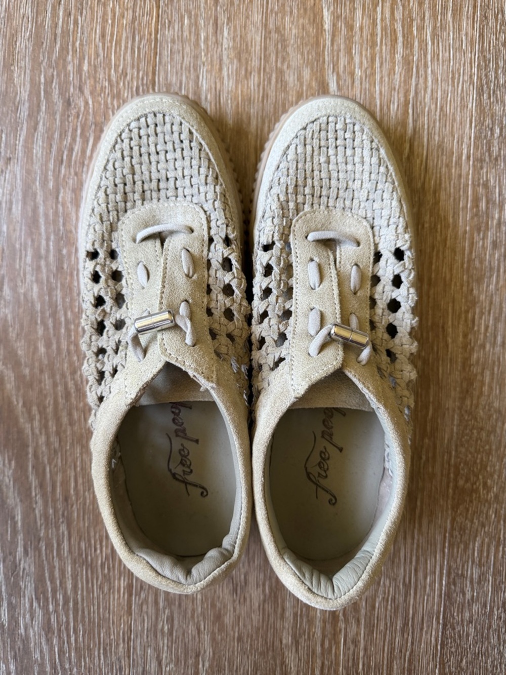 Free People Slip-On Sneakers in Light Beige